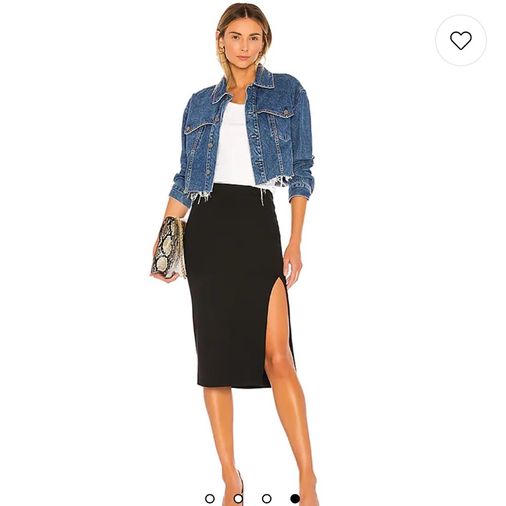 Lovers + Friends Black Midi Skirt
